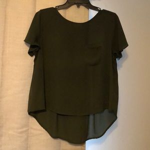 Army green loose blouse